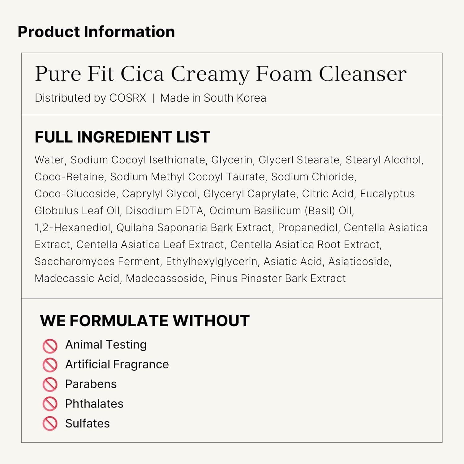 Pure Fit Cica Creamy Foam Cleanser 150ml - Image 11