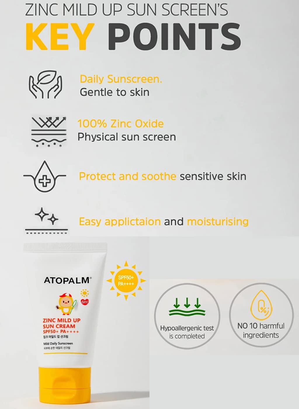 Zinc Mild Up Sun Cream SPF50+ PA++++ 65g - Image 4