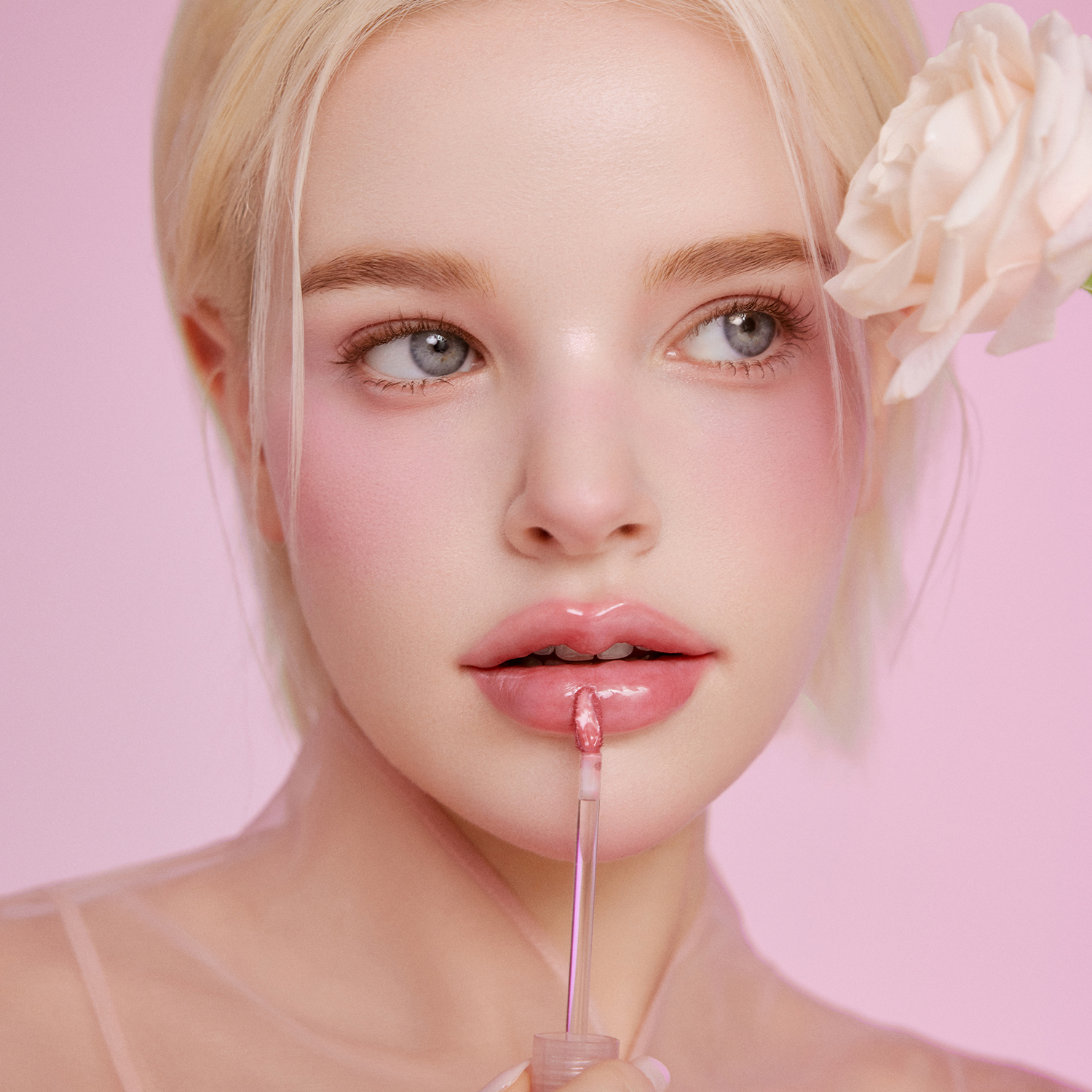 Glowing Bloom Lip Stain - 01 Icy Rose - Image 3