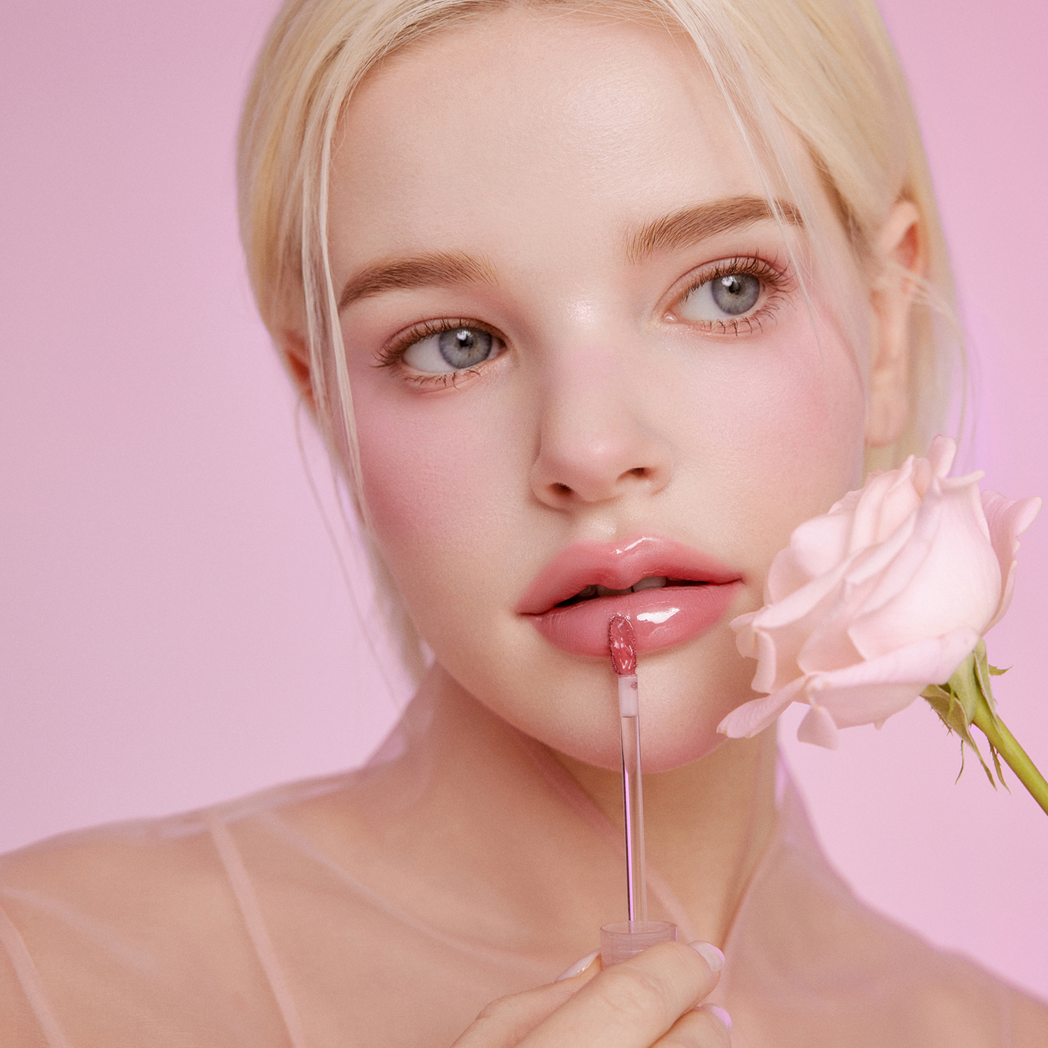 Glowing Bloom Lip Stain - 01 Icy Rose - Image 4